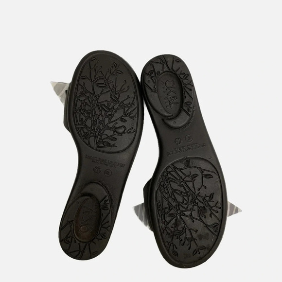 Oka B Black Zebra Bow Rubber Slides Sandals Medium Large ML 8-9 - Picture 7 of 12